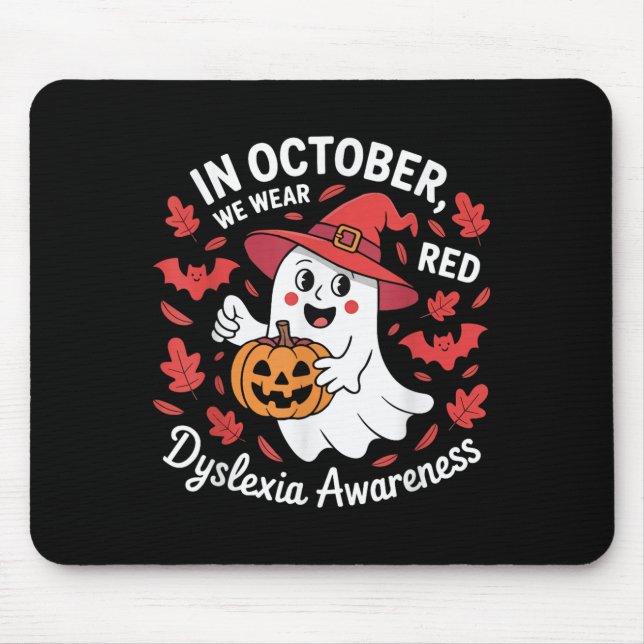 Mousepad In October We Wear Red For Dyslexia Awareness Hall (Frente)