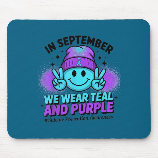 Mousepad In September We Wear Teal And Purple Suicide Preve (Frente)
