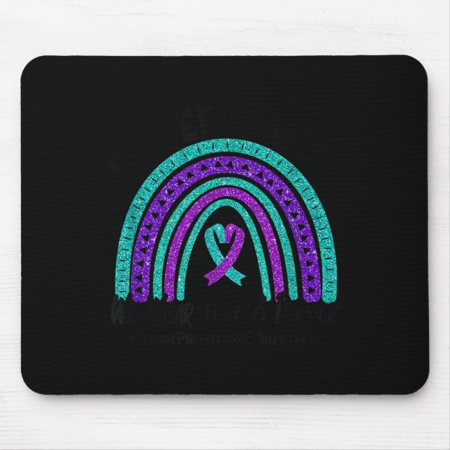 Mousepad In September We Wear Teal Purple Ribbon Suicide Pr (Frente)