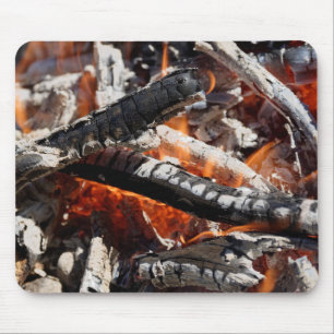 Mousepad incêndio de madeira