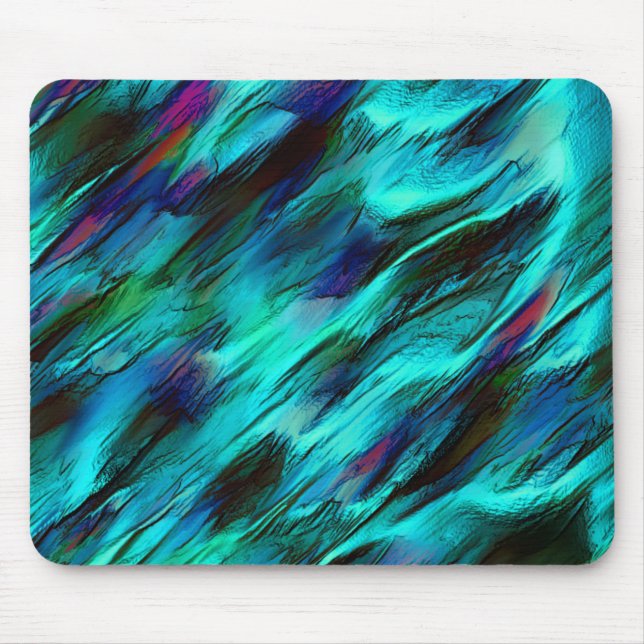 Mousepad Inchaço manchado de azul a ciano e manchas vermelh (Frente)