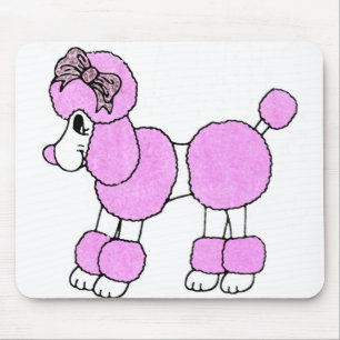Mousepad Inchado a caniche cor-de-rosa