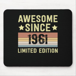 Mousepad Incrível Desde 1961, Festa de aniversário Retro Fu