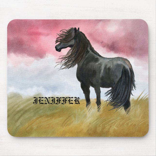 Mousepad Incrível Horse Watercolor (Frente)