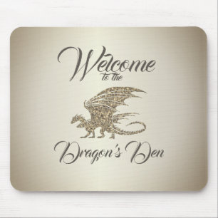 Mousepad Incrível Ouro de Dragão Mosaico Boas-vindas