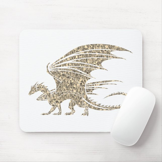 Mousepad Incrível Ouro Mosaico Dragon (Com mouse)