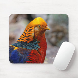 Mousepad Incrível Ouro Vermelho Colorido Pheasant Gamebird