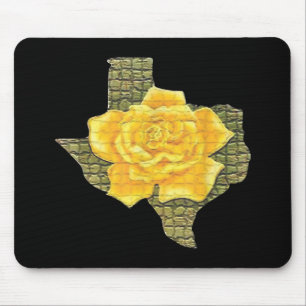 Mousepad Incrível Rosa Amarela Da Flor De Padrão Do Texas