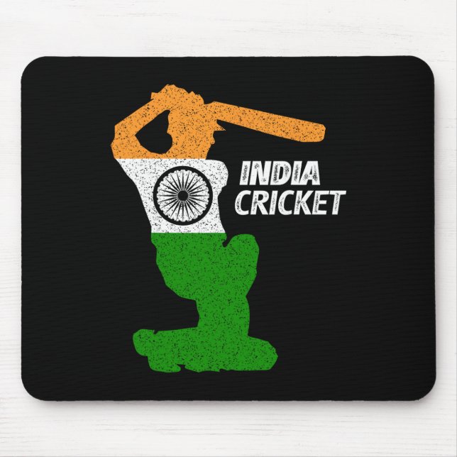 Mousepad India Cricket Tsman Boundary Shot With Indian Flag (Frente)