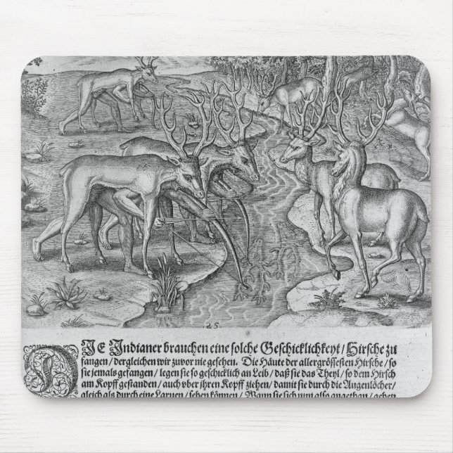 Mousepad Indianos de Florida que caçam cervos (Frente)
