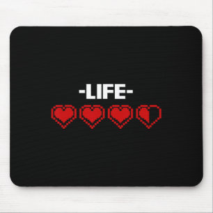 Mousepad Indicador Heart 8 Bit Graphic Video Game Player Gi