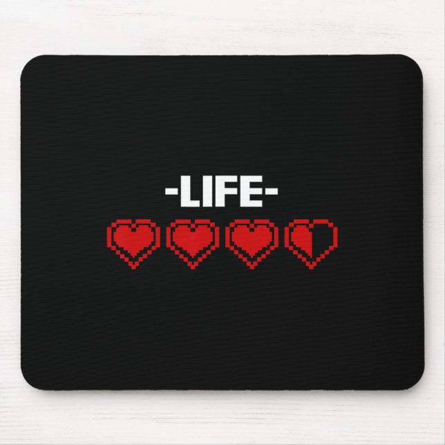 Mousepad Indicador Heart 8 Bit Graphic Video Game Player Gi (Frente)