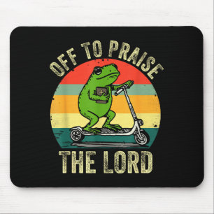 Mousepad Indo Louvar ao Senhor Sapo Divertido Estudo Bíblic