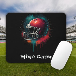 Mousepad Infantil Capacete de Futebol Vermelho Ver