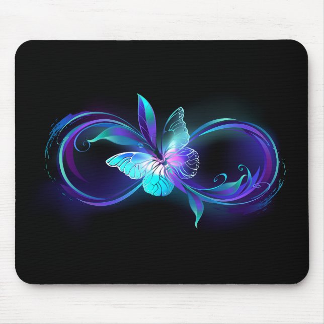 Mousepad Infinidade brilhante com borboleta mágica (Frente)
