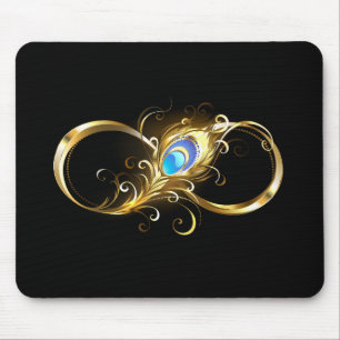 Mousepad Infinidade com a pena Pavão de Ouro