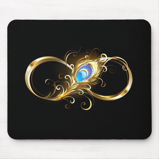 Mousepad Infinidade com a pena Pavão de Ouro (Frente)