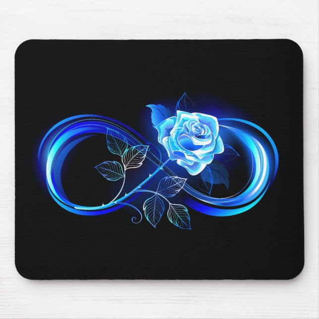 Mousepad Infinito brilhante com rosa azul (Frente)