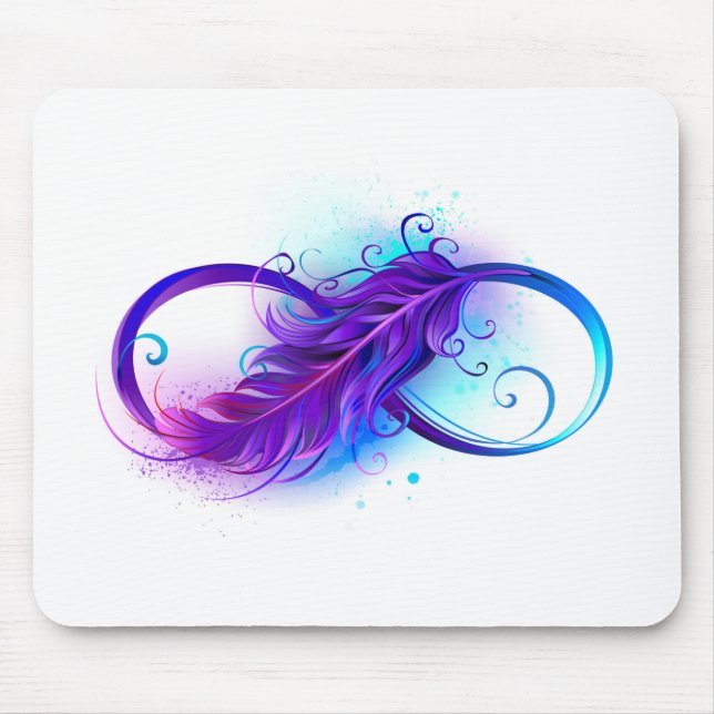 Mousepad Infinito com Pena Roxa (Frente)