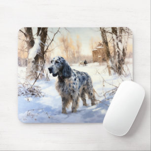 Mousepad Inglês Setter Que Neve Natal