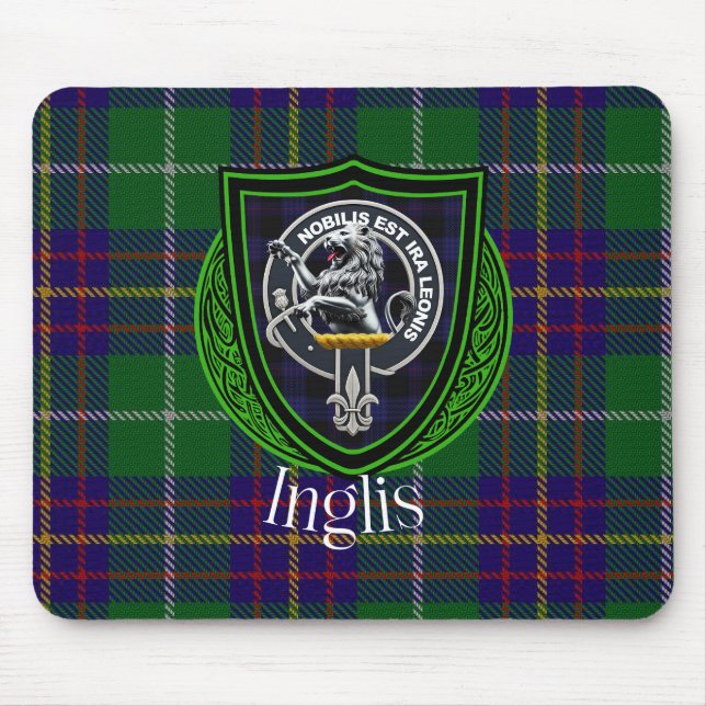Mousepad Inglis Scottish Clan Tartan and Crest  (Frente)