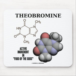 Mousepad Ingrediente ativo do Theobromine (Molcule químico