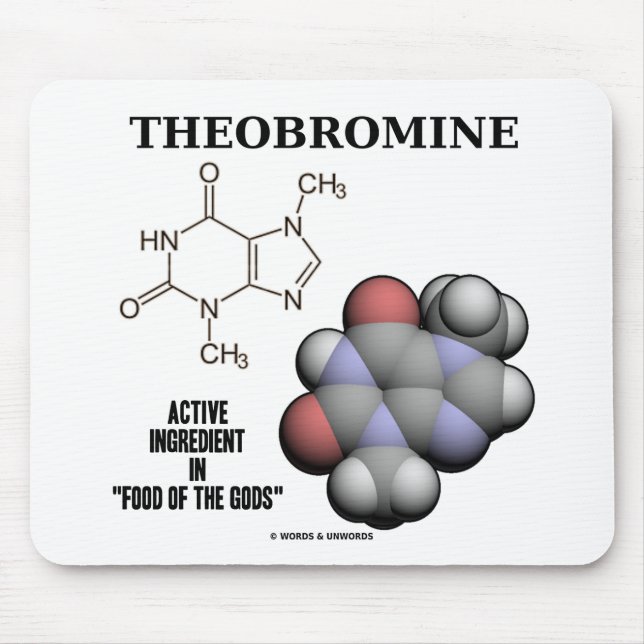 Mousepad Ingrediente ativo do Theobromine (Molcule químico) (Frente)