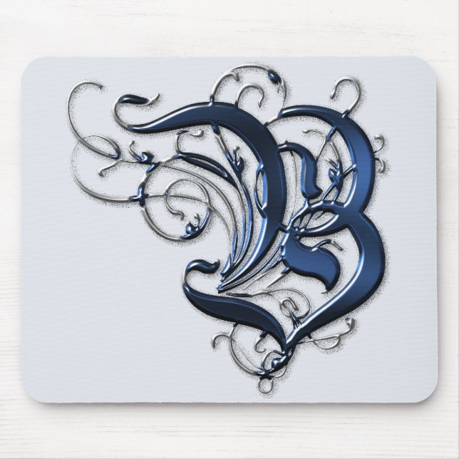 Mousepad Iniciais B do vintage (Frente)