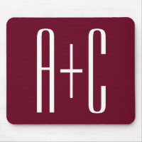 Iniciais de Casais simples | Branca e Borgonha