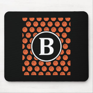 Mousepad Iniciais de Monograma Nome Letra B Padrão Sketll S