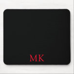 Mousepad Iniciais de Monograma Vermelho Preto Personalizado<br><div class="desc">Boas Iniciais de Mouse Personalizadas, Preto e Monograma Vermelho. Belo design com texto monográfico vermelho duplo inicial em preto. Personalize com seu próprio texto. Acessório bonito, excelente para uso em sua escola, casa ou escritório. Convidamo-lo a visitar a nossa loja, Simon & Grace, para combinar produtos e muito mais. Entre...</div>