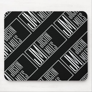 Mousepad Iniciais Modernos com Padrão Monograma de Nome