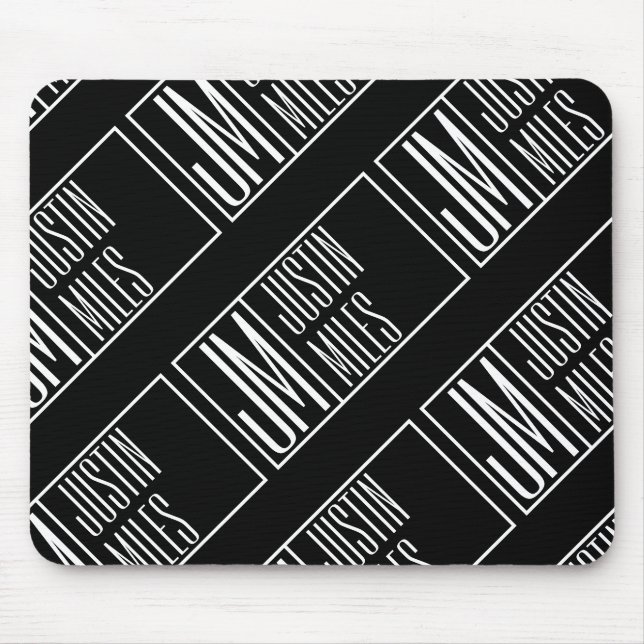 Mousepad Iniciais Modernos com Padrão Monograma de Nome (Frente)