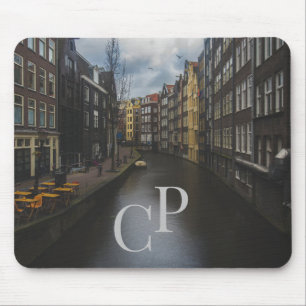 Mousepad Iniciais Monogramas na Imagem do Canal de Água