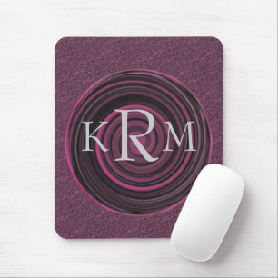 Mousepad Iniciais Monogramas Plum Swirls