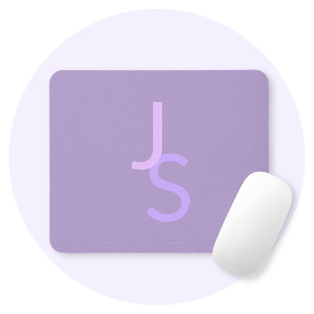 Mousepad Iniciais Monogramas Sobrepostos Modernos | Roxa (Criador carregado)