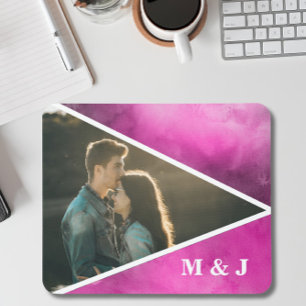 Mousepad Iniciais rosa fotográfico