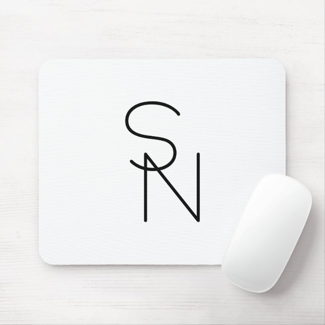 Mousepad Iniciais Sobrepostas com Estilo Moderno (Com mouse)