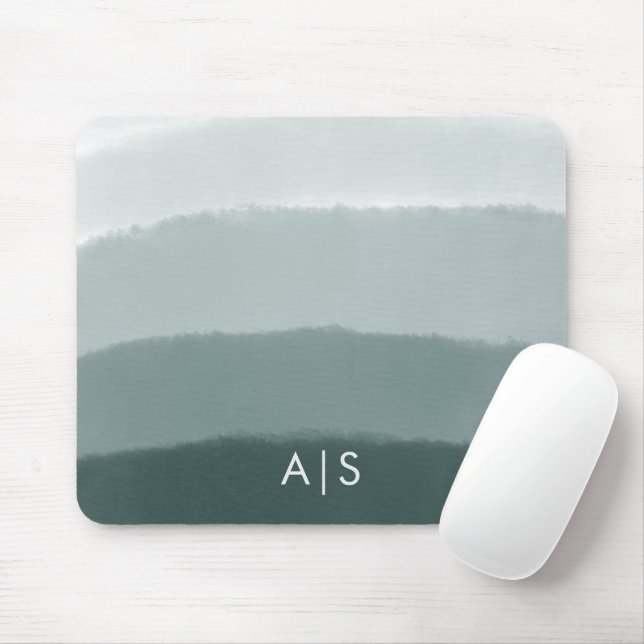 Mousepad Inicial de Monograma Aquarela Ombre de Abeto Limad (Com mouse)