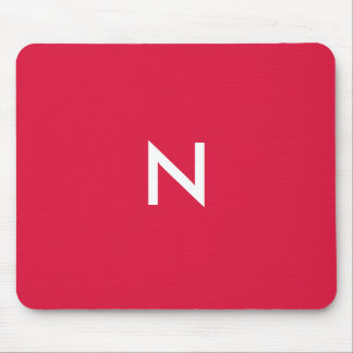 Mousepad Inicial de Monograma Minimalista Vermelho Carmesim