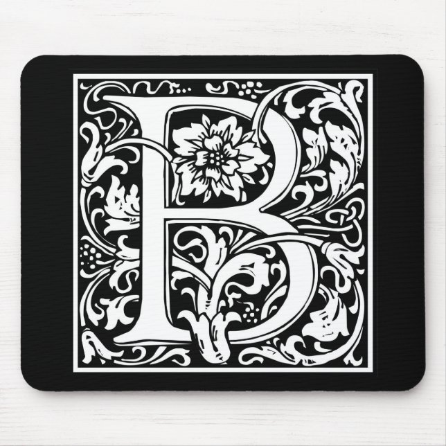Mousepad Inicial decorativa "B" da letra (Frente)