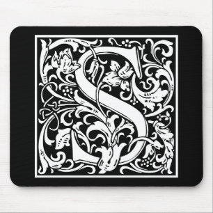 Mousepad Inicial decorativa "S" da letra