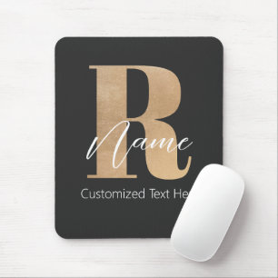 Mousepad Inicial Moderna Monogramada R & Nome Personalizado