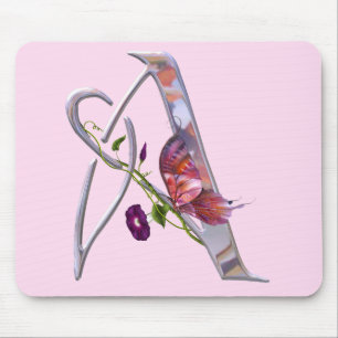 Mousepad Inicial preciosa A da borboleta
