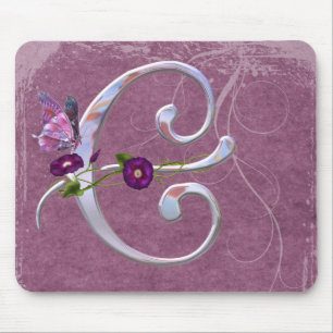 Mousepad Inicial preciosa C da borboleta