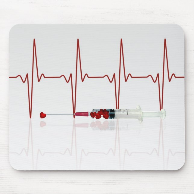 Mousepad Injeção com Corações Vermelhos (Frente)