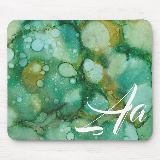 Mousepad "Inkblot de Flor Dourado Dusted" (Frente)