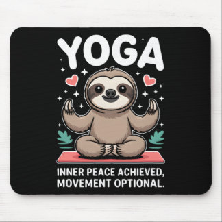 Mousepad Inner Peace Achieved Movement Optional Yoga Sloth