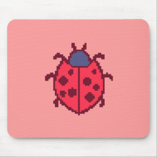 Mousepad Inseto de joaninha pixelada fofa