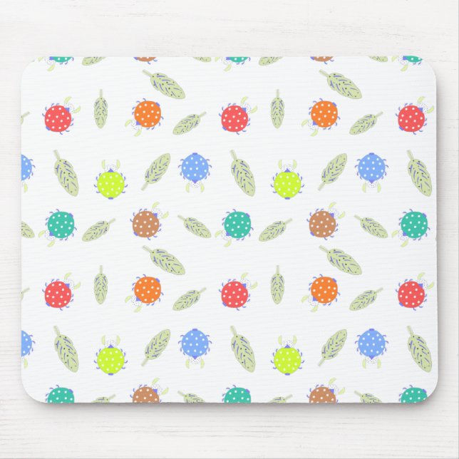 Mousepad Insetos e folhas em forma de permuta (Frente)